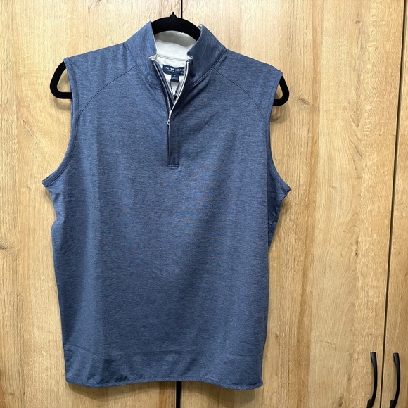 NWT Peter Millar Crown Navy Crafted Stealth Performance 1/4 Zip Blue Vest Small - Picture 5 of 11